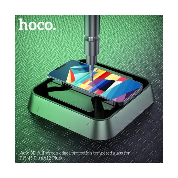 ЗАХИСНЕ СКЛО HOCO A12PLUS NANO 3D FULL SCREEN PROTECTION TEMPERED GLASS ДЛЯ IPHONE 15 PLUS