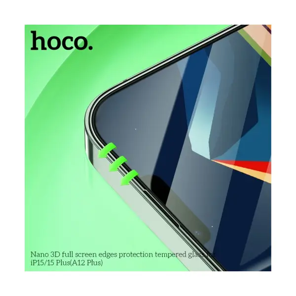 ЗАХИСНЕ СКЛО HOCO A12PLUS NANO 3D FULL SCREEN PROTECTION TEMPERED GLASS ДЛЯ IPHONE 15 PLUS