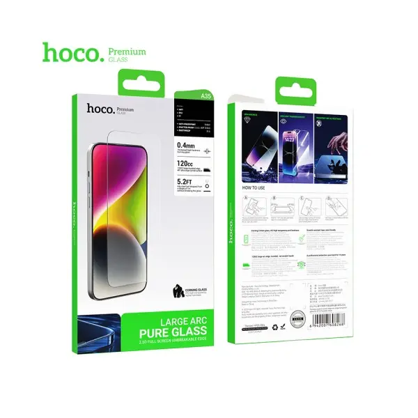 MR4_34035 Захисне скло hoco a35 corning original large arc edge tempered glass для ip15 plus 