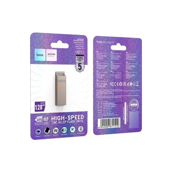 MR4_35522 Флеш-накопичувач usb hoco ud13 clever usb3.2 usb flash drive 128gb, сірий 
