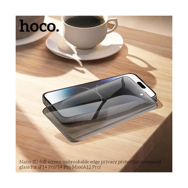 MR4_34960 Захисне скло hoco a12pro nano 3d full-screen privacy protection ip14 pro HOCO