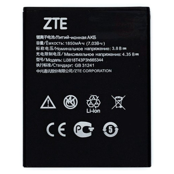 MR1_83930 Акумулятор телефона для zte blade q pro, gf3, t320, li3818t43p3h665344 (1850mah), original prc PRC