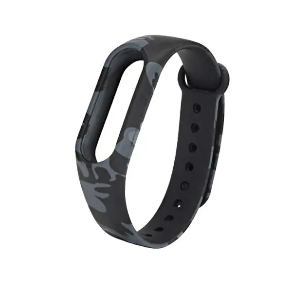 РЕМІНЕЦЬ ДЛЯ XIAOMI MI BAND 3, 4 CAMOUFLAGE, ЧОРНИЙ-СІРИЙ