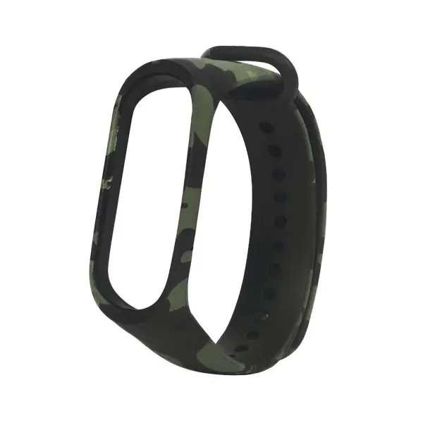 MR4_42114 Ремінець для xiaomi mi band 3, 4 camouflage, чорний-green 1 