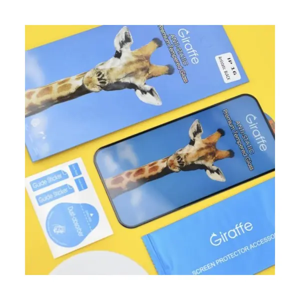 MR4_39327 Захисне скло giraffe anti-static glass для samsung a02, a02s, a12, m12, a32 5g, чорний, (тех. пак), (5шт) PRC