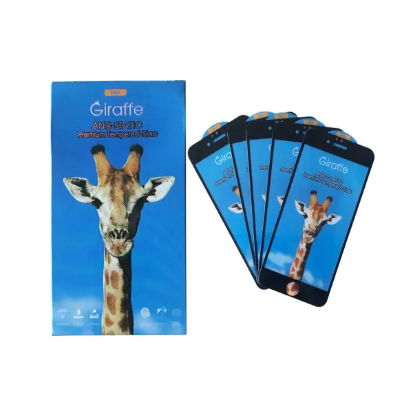 MR4_39320 Захисне скло giraffe anti-static glass для iphone 6, 6s, чорний, (тех. пак), (5шт) 