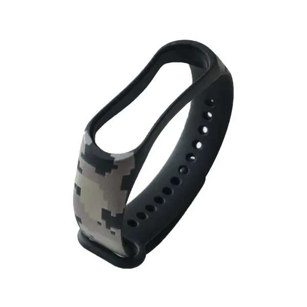 РЕМІНЕЦЬ ДЛЯ XIAOMI MI BAND 5, 6, 7 CAMOUFLAGE PIXEL, ЧОРНИЙ ARMY
