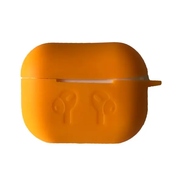 ЧОХОЛ ДЛЯ AIRPODS PRO 2 СИЛІКОНОВИЙ LOGO 2IN1 (+ КАРАБИН) (ТЕХ. ПАК) ПОМАРАНЧЕВИЙ