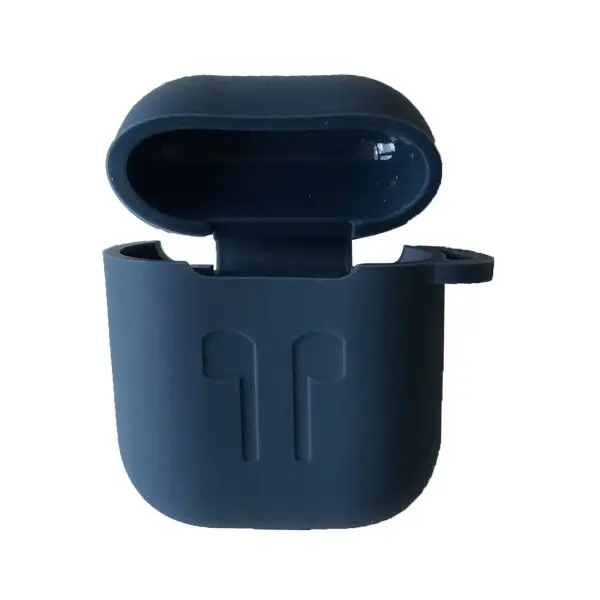 MR4_39435 Чохол для airpods силіконовий logo 2in1 (+ карабин) (тех. пак) midnight синій 