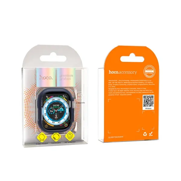 MR4_39776 Бампер для apple watch hoco iwatch ultra ws5 guardian hollow protective case (49mm) evening синій 