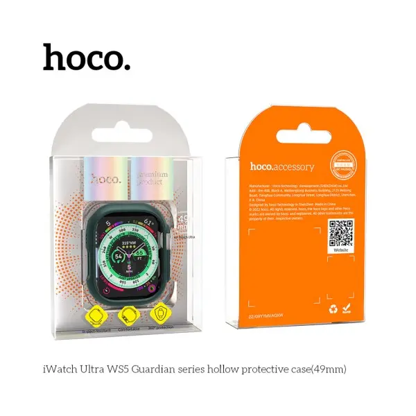 БАМПЕР ДЛЯ APPLE WATCH HOCO IWATCH ULTRA WS5 GUARDIAN HOLLOW PROTECTIVE CASE (49MM) OFFICIAL ЗЕЛЕНИЙ
