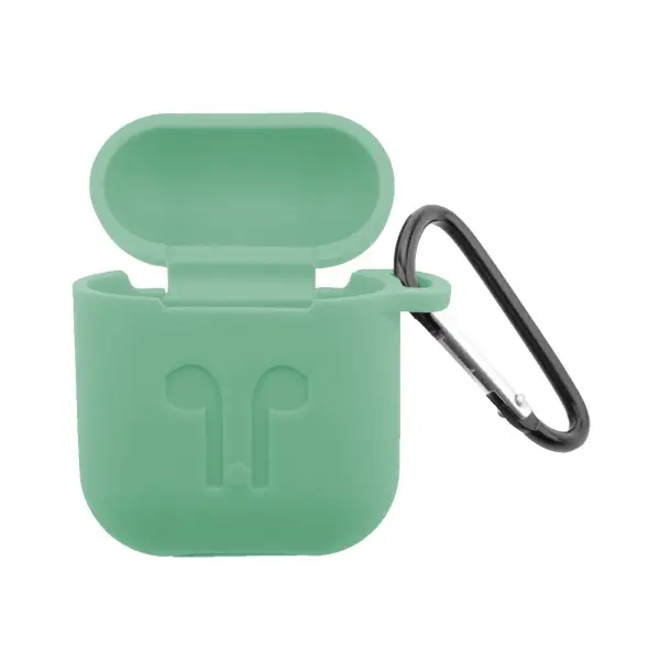 MR4_49833 Чохол для airpods силіконовий logo 2in1 (+ карабин) (тех. пак) mint 