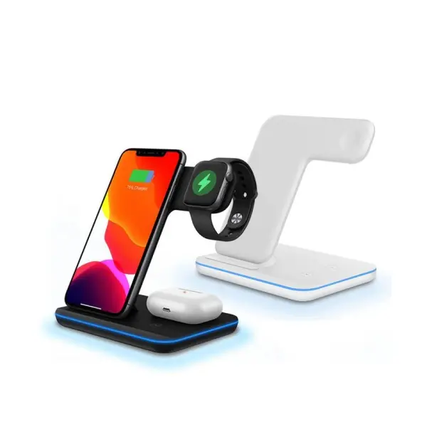 ЗАРЯДНИЙ ПРИСТРІЙ 3IN1 NEW ALL WIRELESS (IPHONE, IWATCH, AIRPODS) 15W FAST ORIGINAL, ЧОРНИЙ