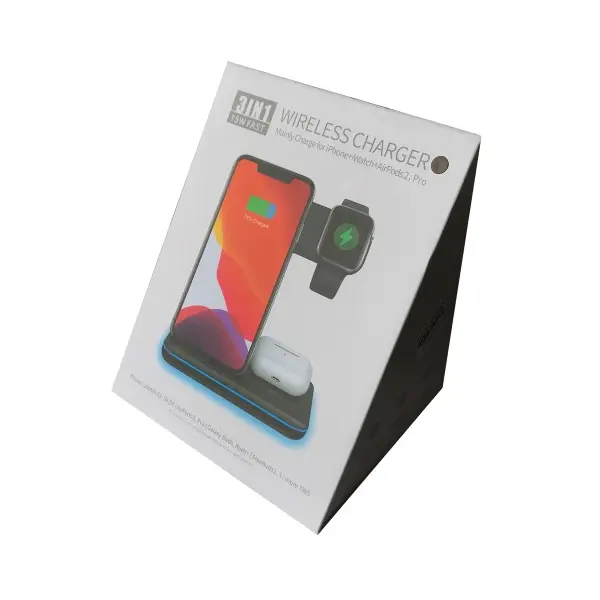 ЗАРЯДНИЙ ПРИСТРІЙ 3IN1 NEW ALL WIRELESS (IPHONE, IWATCH, AIRPODS) 15W FAST ORIGINAL, ЧОРНИЙ
