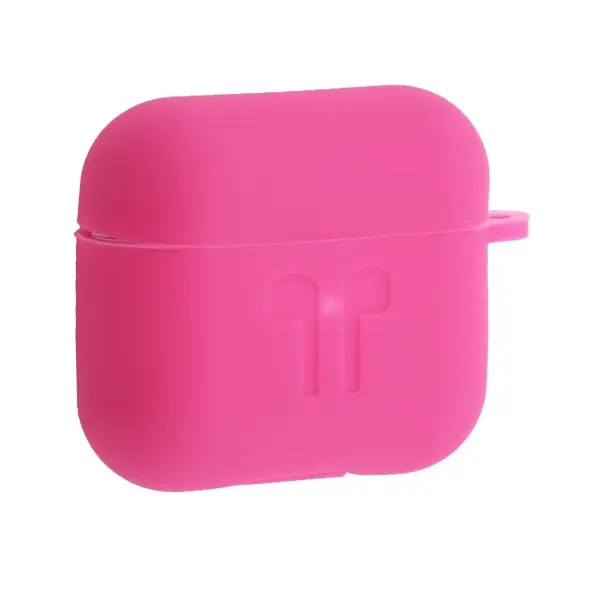 MR4_51256 Чохол для airpods 3 силіконовий 2mm logo 2in1 (+ карабин) (тех. пак) hot рожевий 
