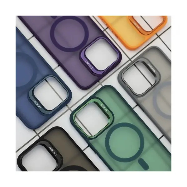 MR4_52243 Чохол case pro matte fortable camera lens magsafe для iphone 16 plus, чорний PRC