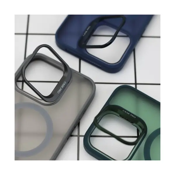 MR4_52244 Чохол case pro matte fortable camera lens magsafe для iphone 16 pro dark синій PRC