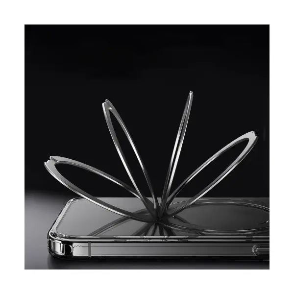 MR4_52868 Чохол rock crystal rotating with magnetic (foldable bracket) для iphone 16 pro max transparent 
