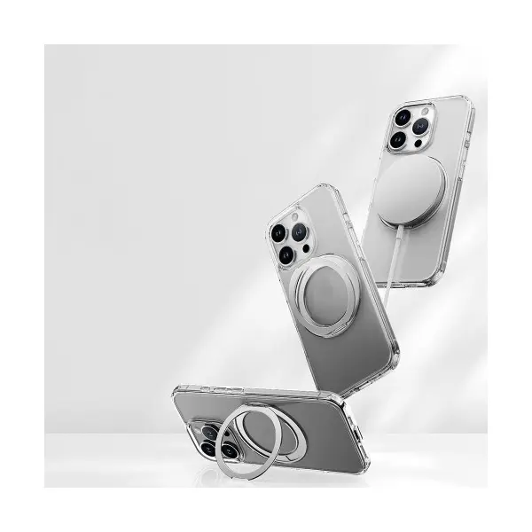 MR4_52868 Чохол rock crystal rotating with magnetic (foldable bracket) для iphone 16 pro max transparent 