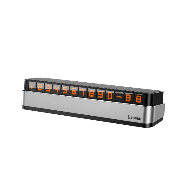 АВТОВІЗИТКА НА ТОРПЕДО BASEUS MOONLIGHT BOX SERIES TEMPORARY PARKING NUMBER PLATE, СІРИЙ ACNUM-B0S