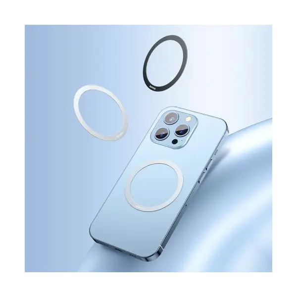 MR4_54439 Пластина для magsafe baseus halo series magnetic metal ring (2pcs, pack), чорний pcch000001 