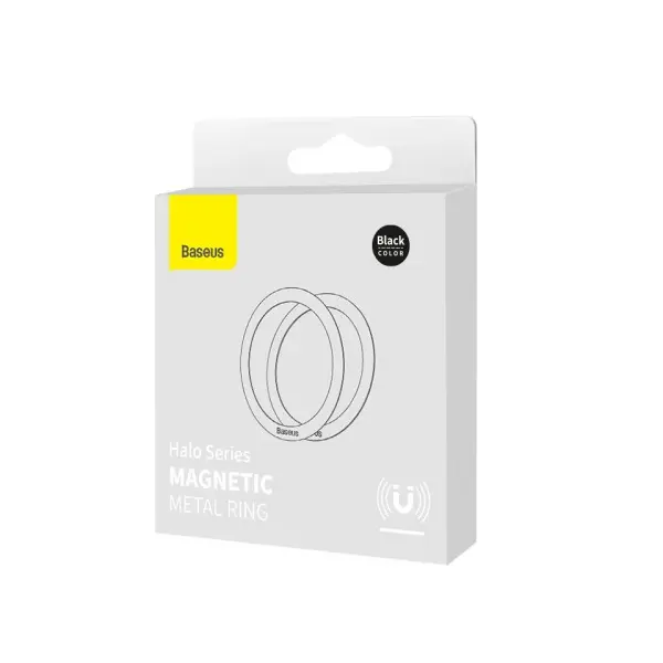 MR4_54439 Пластина для magsafe baseus halo series magnetic metal ring (2pcs, pack), чорний pcch000001 