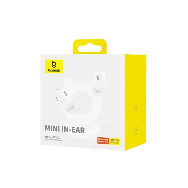 MR4_54371 Навушники baseus bowie wm01 true wireless earphones, білий ngtw370002 