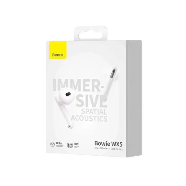 НАВУШНИКИ BASEUS BOWIE WX5 TRUE WIRELESS EARPHONES, БІЛИЙ A00051000213-00