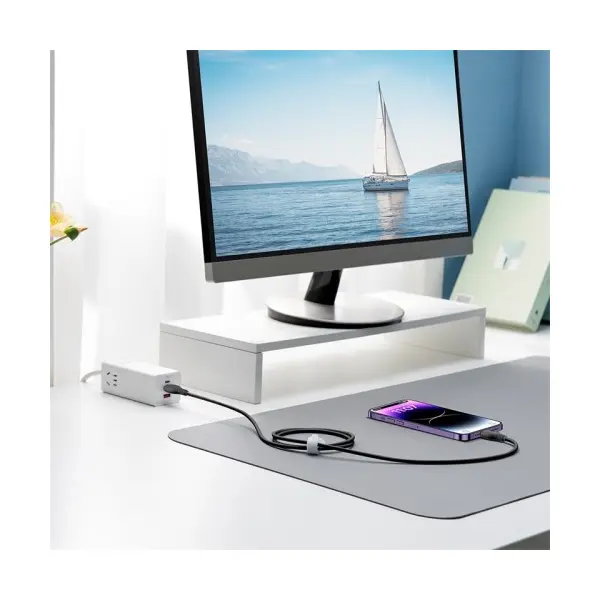 КАБЕЛЬ PD BASEUS PUDDING SERIES FAST CHARGING CABLE TYPE-C TO LIGHTNING 20W 2M, ЧОРНИЙ P10355701111-01