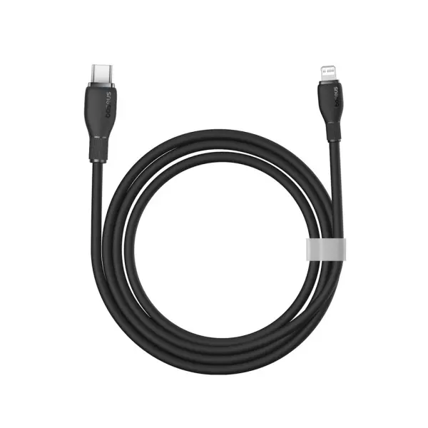 КАБЕЛЬ PD BASEUS PUDDING SERIES FAST CHARGING CABLE TYPE-C TO LIGHTNING 20W 2M, ЧОРНИЙ P10355701111-01