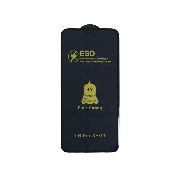MR4_55417 Захисне скло esd 4s anti-static для iphone xr, 11, чорний (тех. пак) 