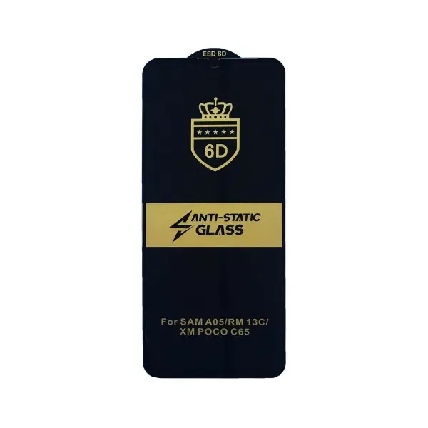 MR4_55222 Захисне скло 6d anti-static для samsung a06 (a065), чорний, (тех. пак) 