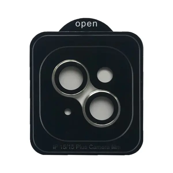 ЗАХИСНЕ СКЛО CAMERA METAL ДЛЯ IPHONE 15, 15 PLUS, СІРИЙ