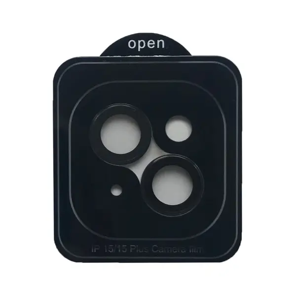ЗАХИСНЕ СКЛО CAMERA METAL ДЛЯ IPHONE 15, 15 PLUS, ЧОРНИЙ