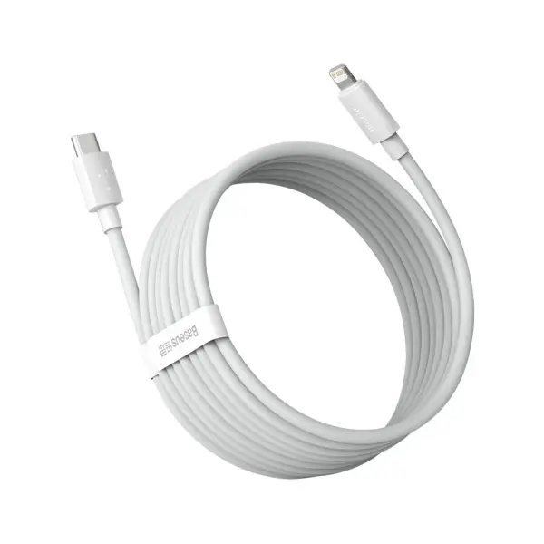 MR4_54706 Кабель pd baseus simple wisdom data cable kit type-c to lightning pd 20w (2шт, set)1.5m, білий tzcatlzj-02 