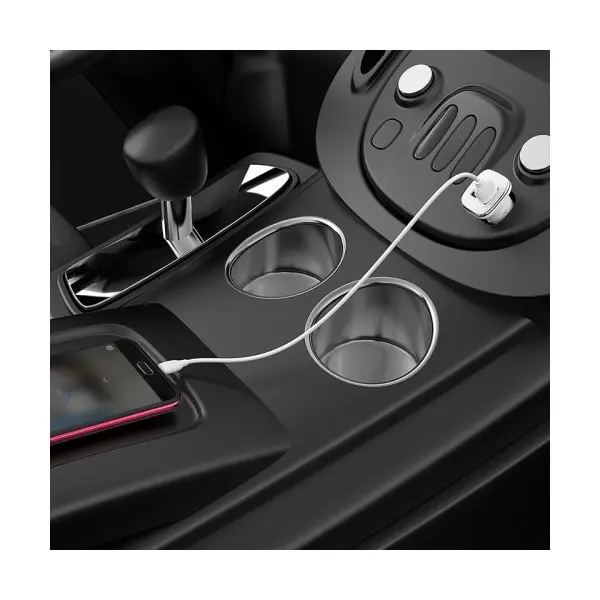 АВТОМОБІЛЬНИЙ ЗАРЯДНИЙ ПРИСТРІЙ BOROFONE BZ12 LASTING 2USB, 2.4A+ CABLE MICRO, БІЛИЙ