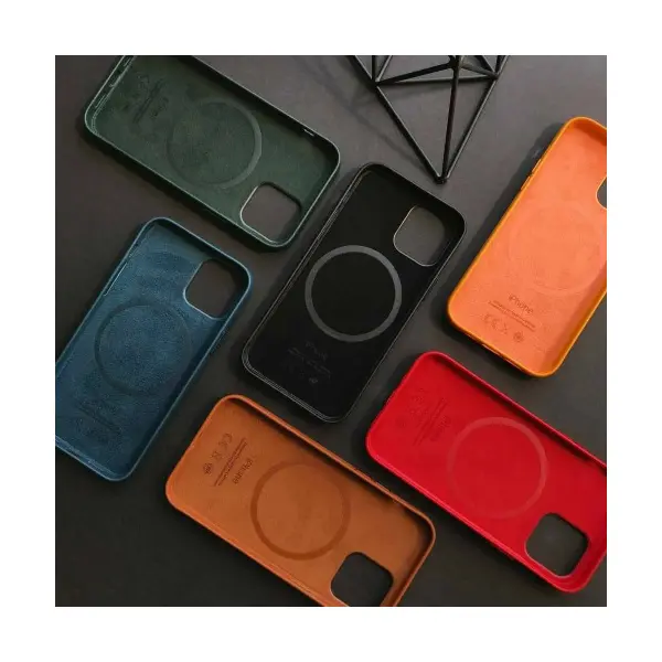 MR4_56664 Чохол leather case with magsafe для iphone 16 pro stone, сірий 