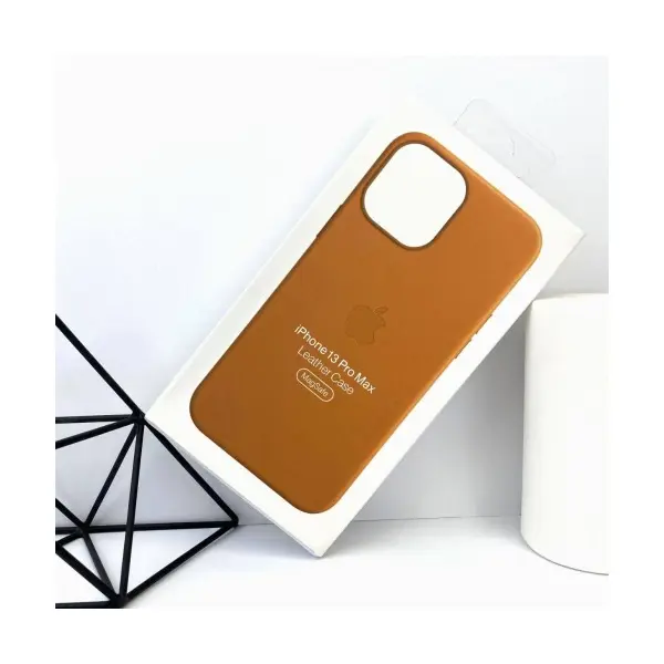 MR4_56664 Чохол leather case with magsafe для iphone 16 pro stone, сірий 