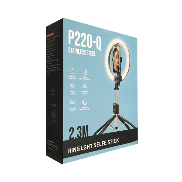 МОНОПОД-ТРИПОД PRO SERIES P220Q LED LAMP AL 2.3М. BLUETOOTH ПУЛЬТ ДУ