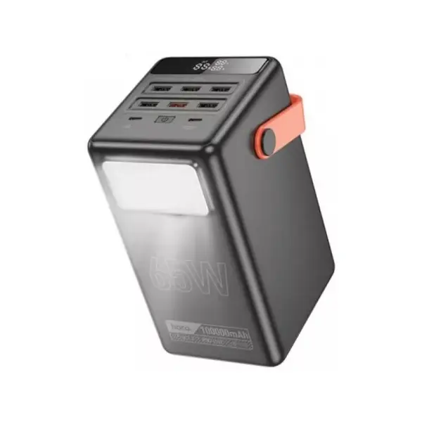 ЗОВНІШНІЙ АКУМУЛЯТОР POWER BANK HOCO DB03 MAX CENTURION 65W FULLY COMPATIBLE PB, LAMP, 100 000MAH, ЧОРНИЙ