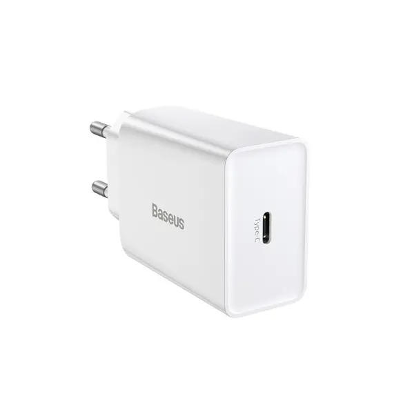 MR4_56175 Мережевий зарядний пристрій baseus speed mini quick charger 1c 20w eu, білий ccfs-sn02 