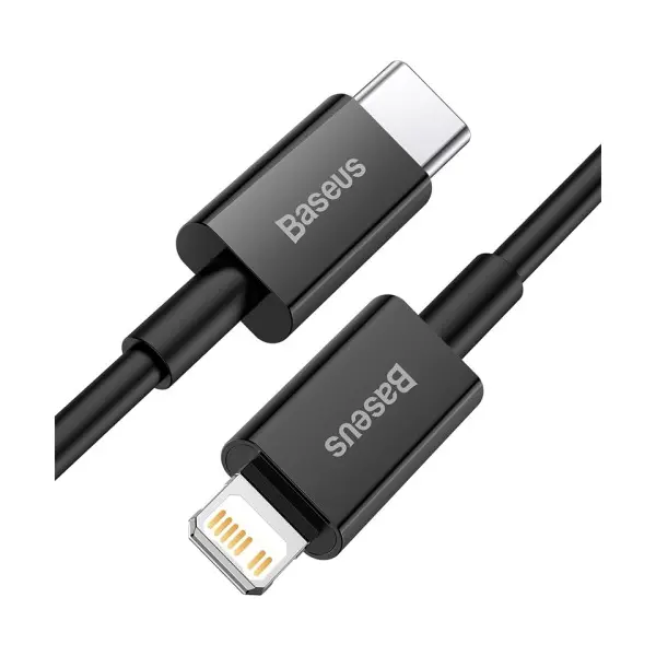 КАБЕЛЬ PD BASEUS SUPERIOR SERIES FAST CHARGING DATA CABLE TYPE-C TO LIGHTNING PD 20W 2M, ЧОРНИЙ CATLYS-C01