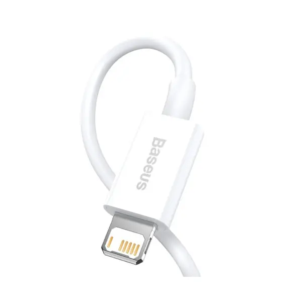 КАБЕЛЬ BASEUS SUPERIOR SERIES FAST CHARGING DATA CABLE USB-A TO LIGHTNING 2.4A 0.25M, БІЛИЙ CALYS-02