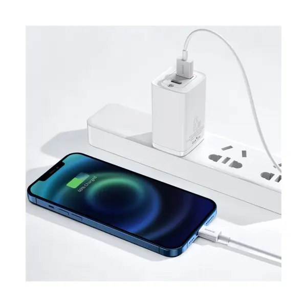 КАБЕЛЬ BASEUS SUPERIOR SERIES FAST CHARGING DATA CABLE USB-A TO LIGHTNING 2.4A 0.25M, БІЛИЙ CALYS-02