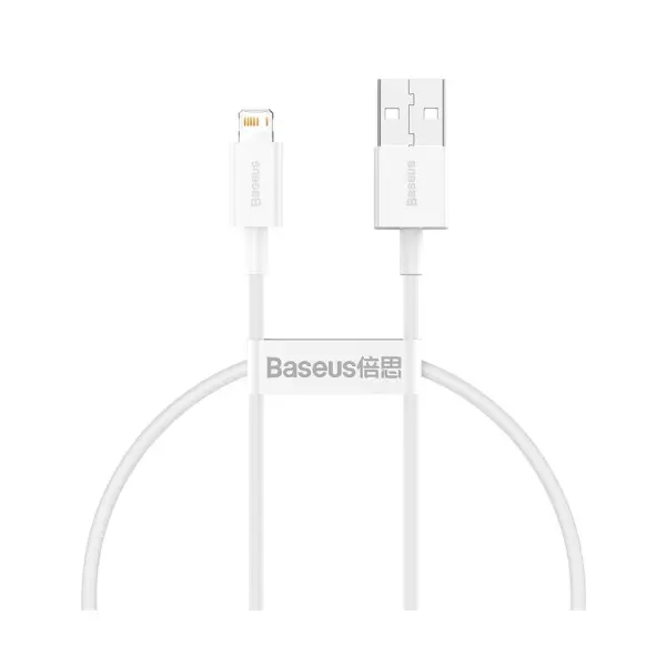 КАБЕЛЬ BASEUS SUPERIOR SERIES FAST CHARGING DATA CABLE USB-A TO LIGHTNING 2.4A 0.25M, БІЛИЙ CALYS-02