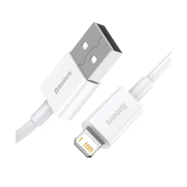 КАБЕЛЬ BASEUS SUPERIOR SERIES FAST CHARGING DATA CABLE USB-A TO LIGHTNING 2.4A 0.25M, БІЛИЙ CALYS-02