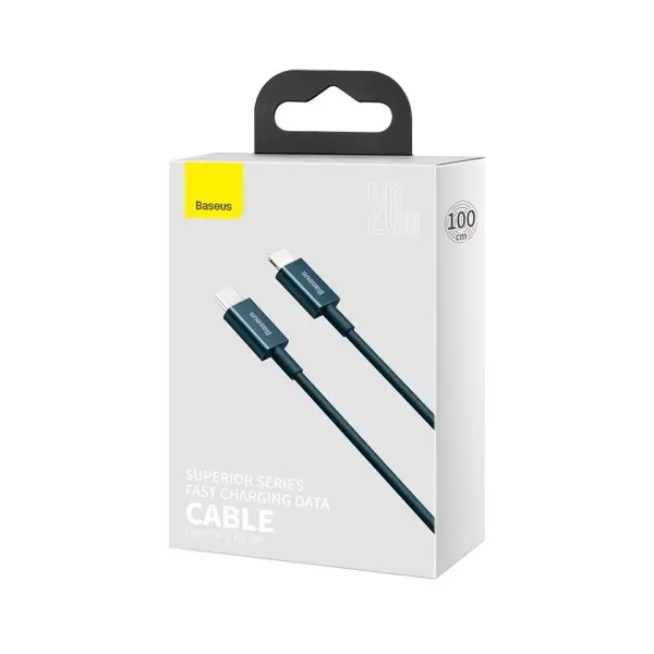 КАБЕЛЬ PD BASEUS SUPERIOR SERIES FAST CHARGING DATA CABLE TYPE-C TO LIGHTNING PD 20W 1M DARKBLUE CATLYS-A03