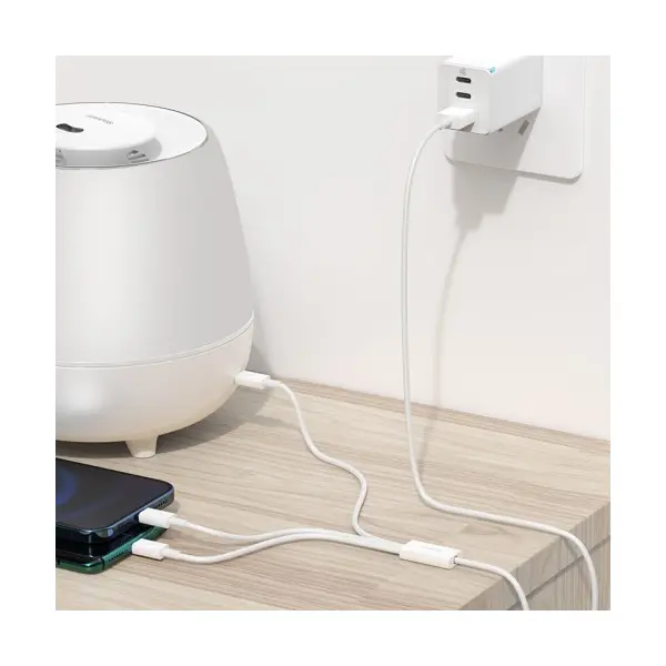 КАБЕЛЬ BASEUS SUPERIOR SERIES FAST CHARGING DATA CABLE USB-A TO (LIGHTNING, MICRO, TYPE-C) 3.5A 1.5M, БІЛИЙ CAMLTYS-02