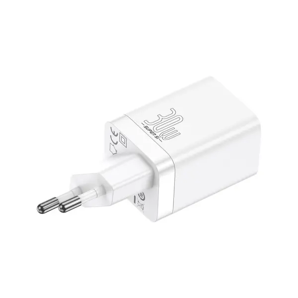 MR4_56194 Мережевий зарядний пристрій baseus super si pro quick charger c+u 30w eu, білий ccsupp-e02 