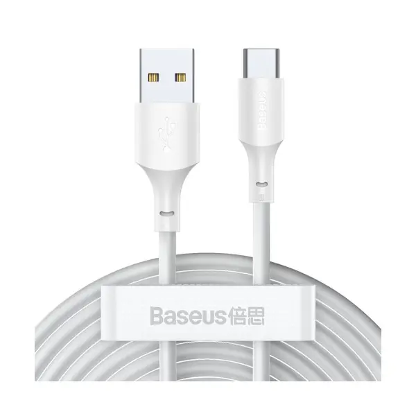 MR4_56014 Кабель baseus simple wisdom data cable kit usb-a to type-c 5a (2pcs, set) 1.5m, білий tzcatzj-02 